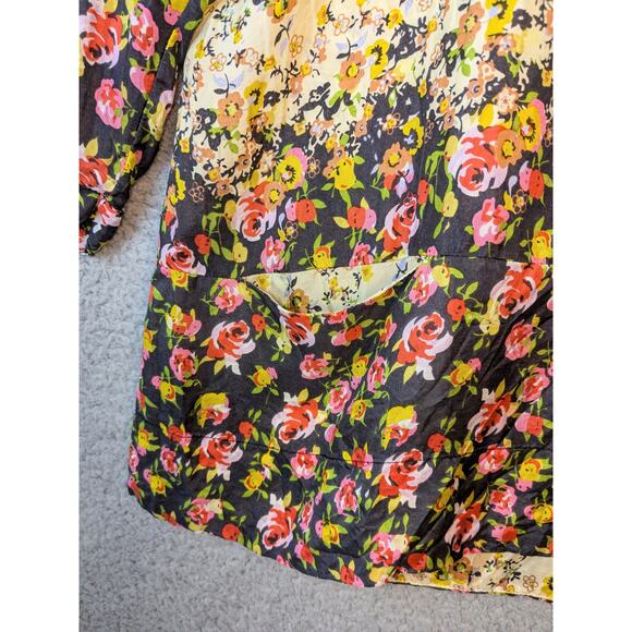 Sundance Tunic Top Silk Boho Floral Yellow Womens Small Flowy Lagenlook Beach - Picture 13 of 14
